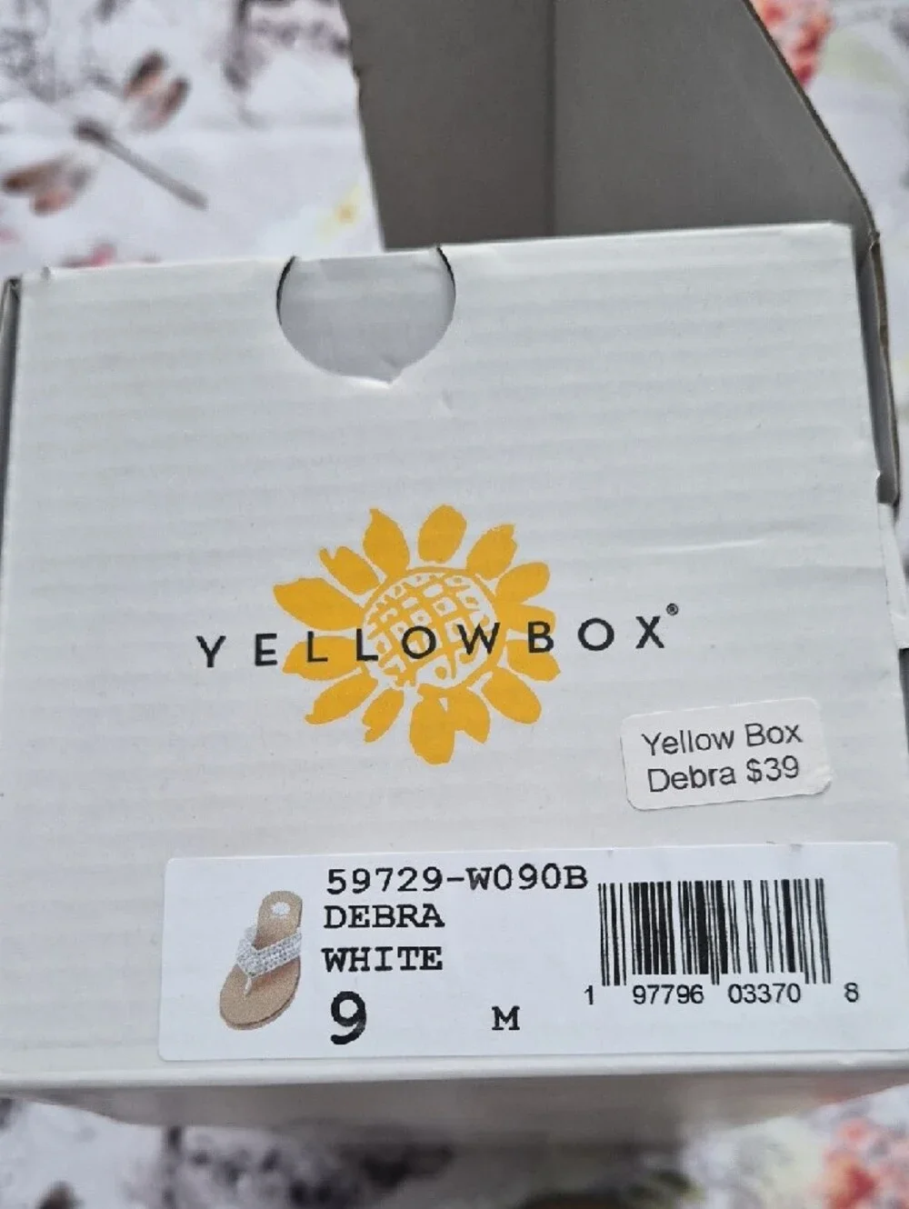 Yellow Box Silver Pearl & Rhinestone Embellished Thong Sandals - Picture 3 of 4
